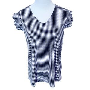 Adrienne Papell Flutter Sleeve Top - Size M